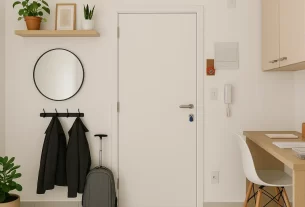 entrada de um apartamento com plantas